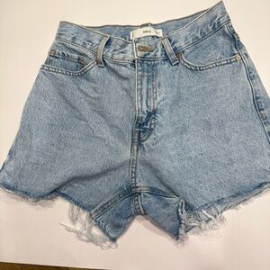 Mango Sky Blue Jean Shorts for Women 3 inch inseam
